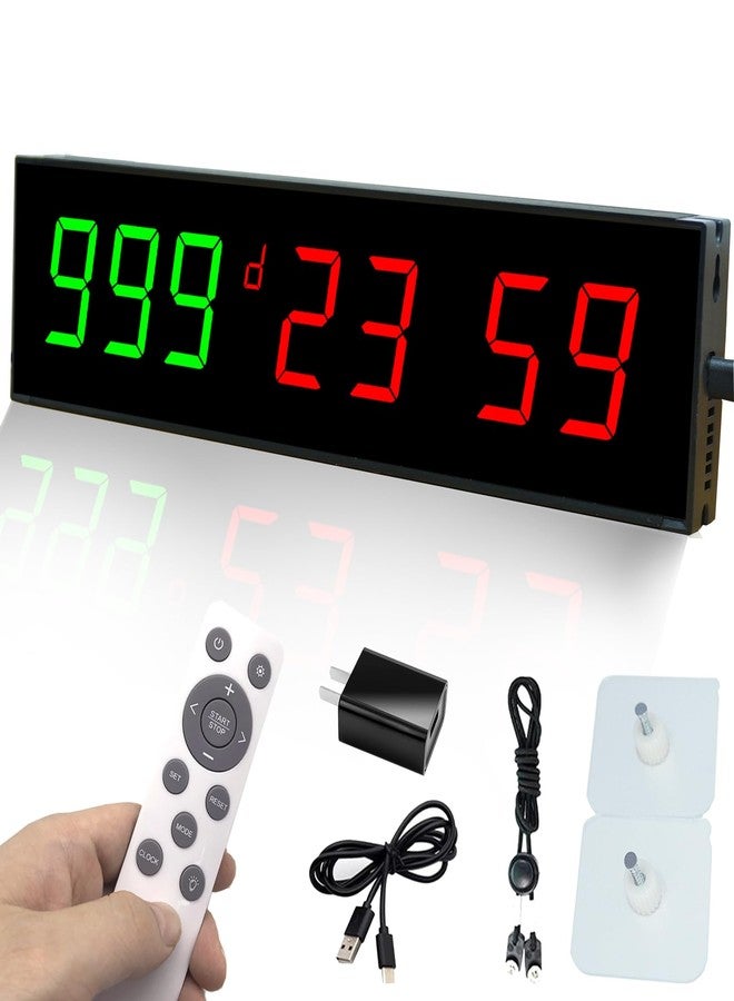 QINYUNE Digital Days Countdown Timer Clock,Retirement Countdown Calendar up to 999 Days,Count Timing Up Stopwatch,LED Wall Clock with Remote Control for Wedding Birthday Event Sports Vacation Examination - Image 1